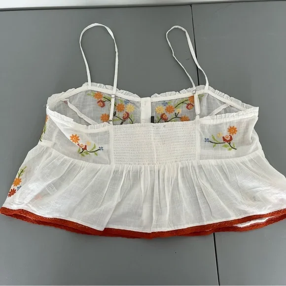 By Anthropologie Embroidered Flyaway Cami Top/Cotton/NWT - Picture 12 of 12